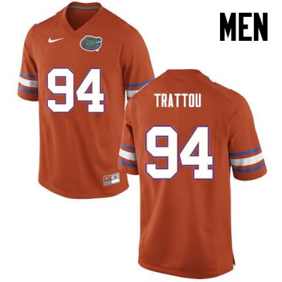 Men's Florida Gators #94 Justin Trattou NCAA Nike Orange Authentic Stitched College Football Jersey BXZ5862OM